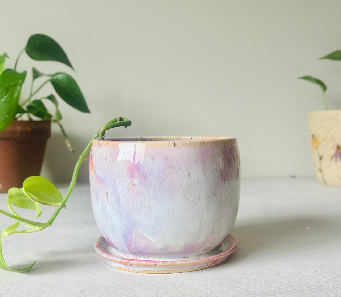 Soft Pink Bubble Planter Holder