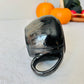 13.5 floz  Chrome & Black Stoneware Pumpkin Mug