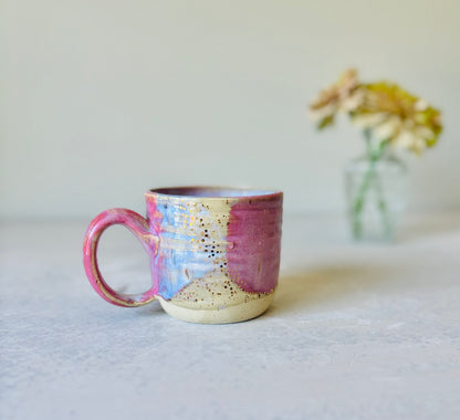 Pink & Lavender 22K Gold Detail Mug with Throw Lines
