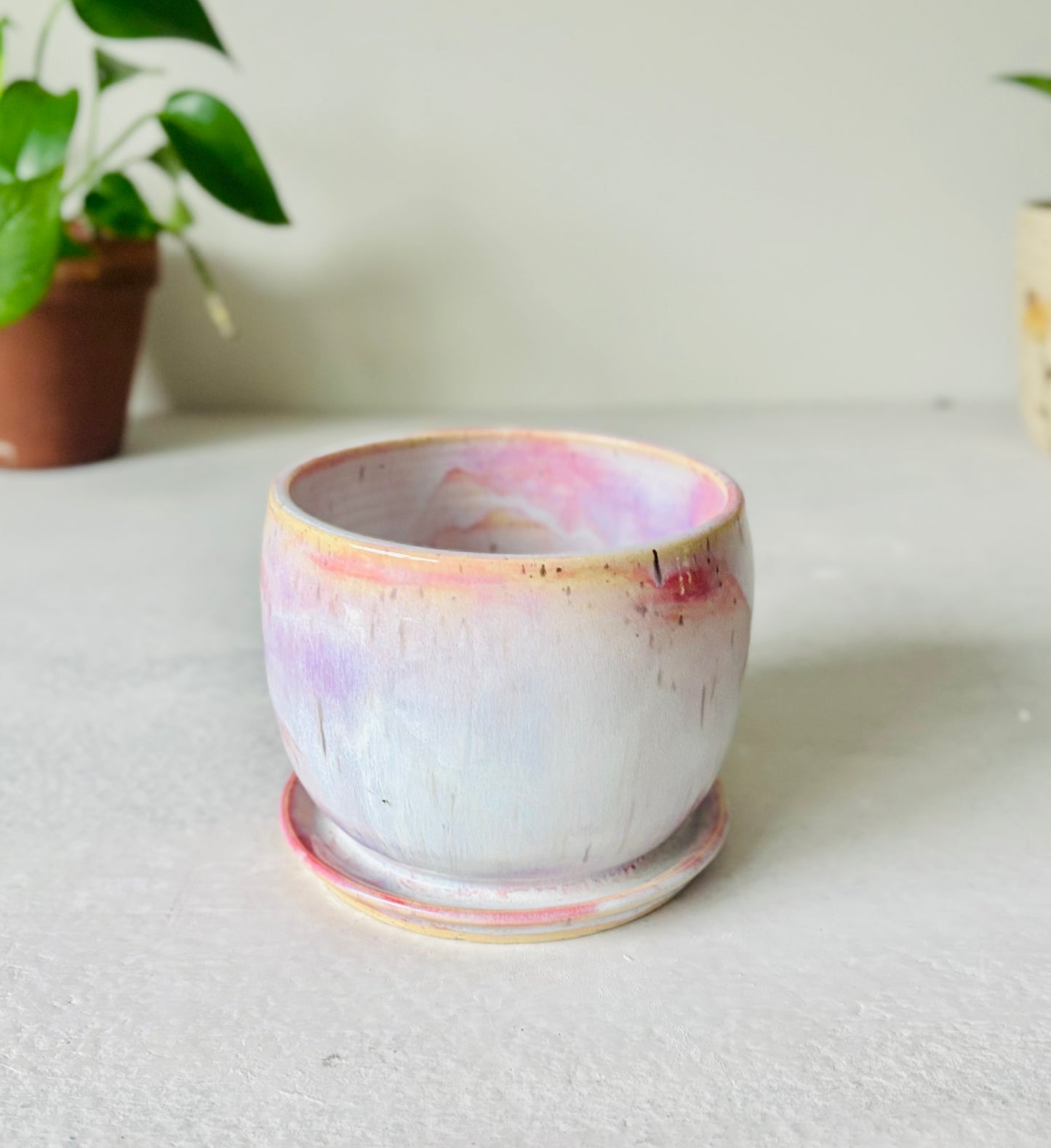 Soft Pink Bubble Planter Holder