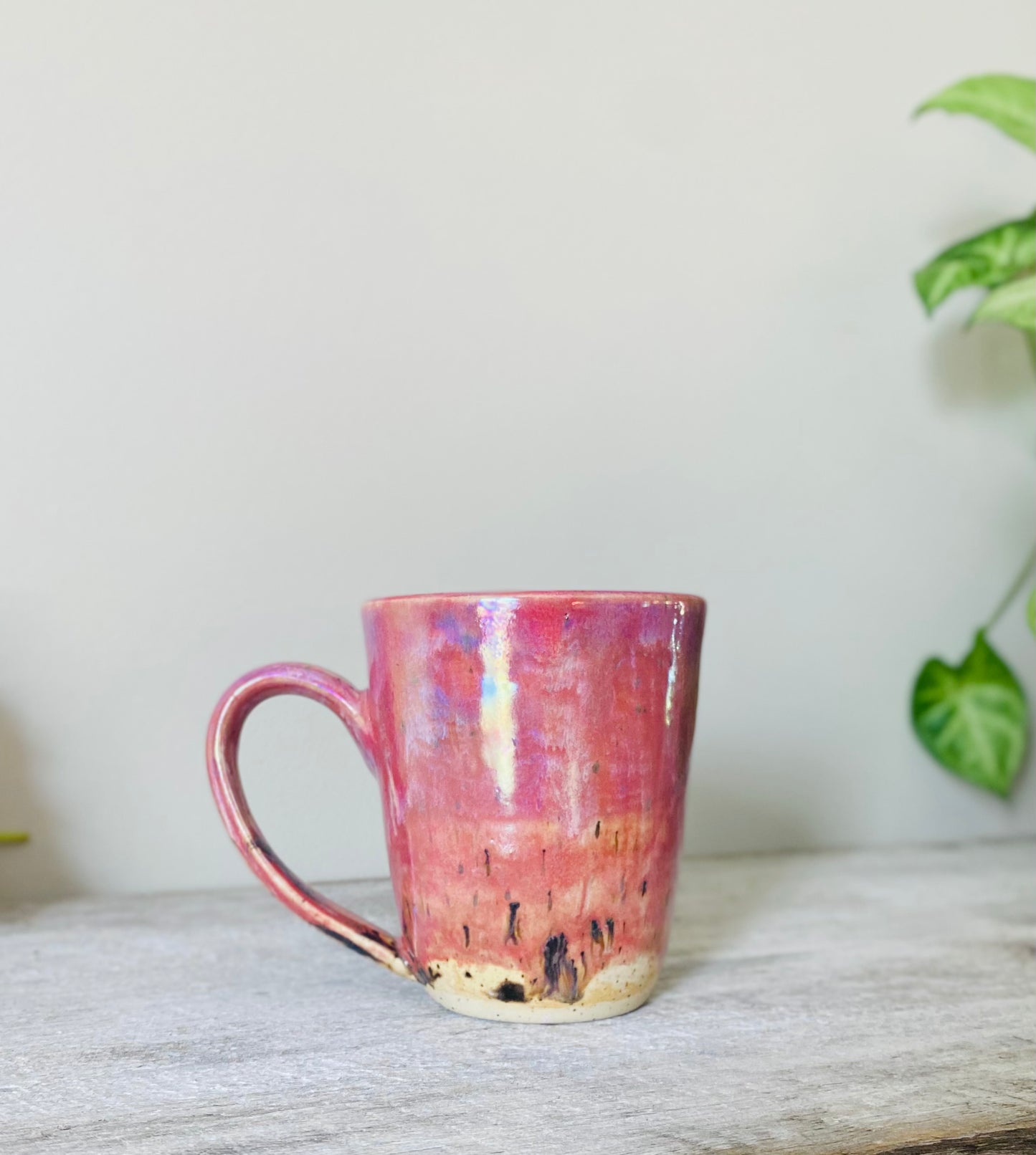 Iridescent Dark Pink Heart Mug