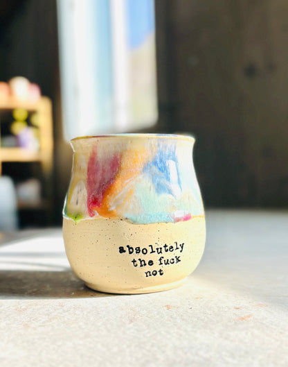 PRE-ORDER Rainbow Absolutely The Fuck Not Mug in Speckled Stoneware