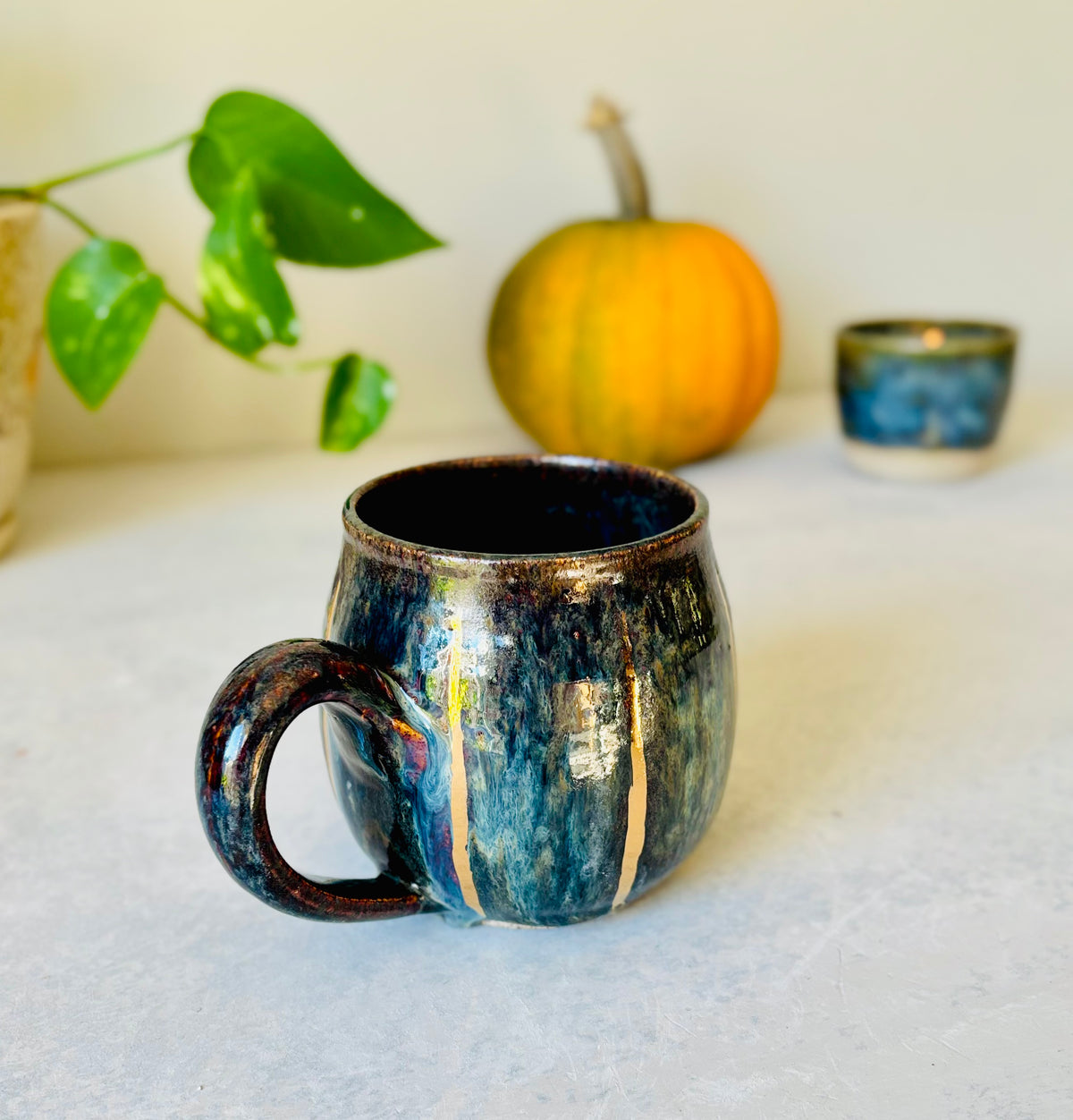 22k Gold Ridged Freckled Pumpkin Mug (20 fl oz) (Copy)