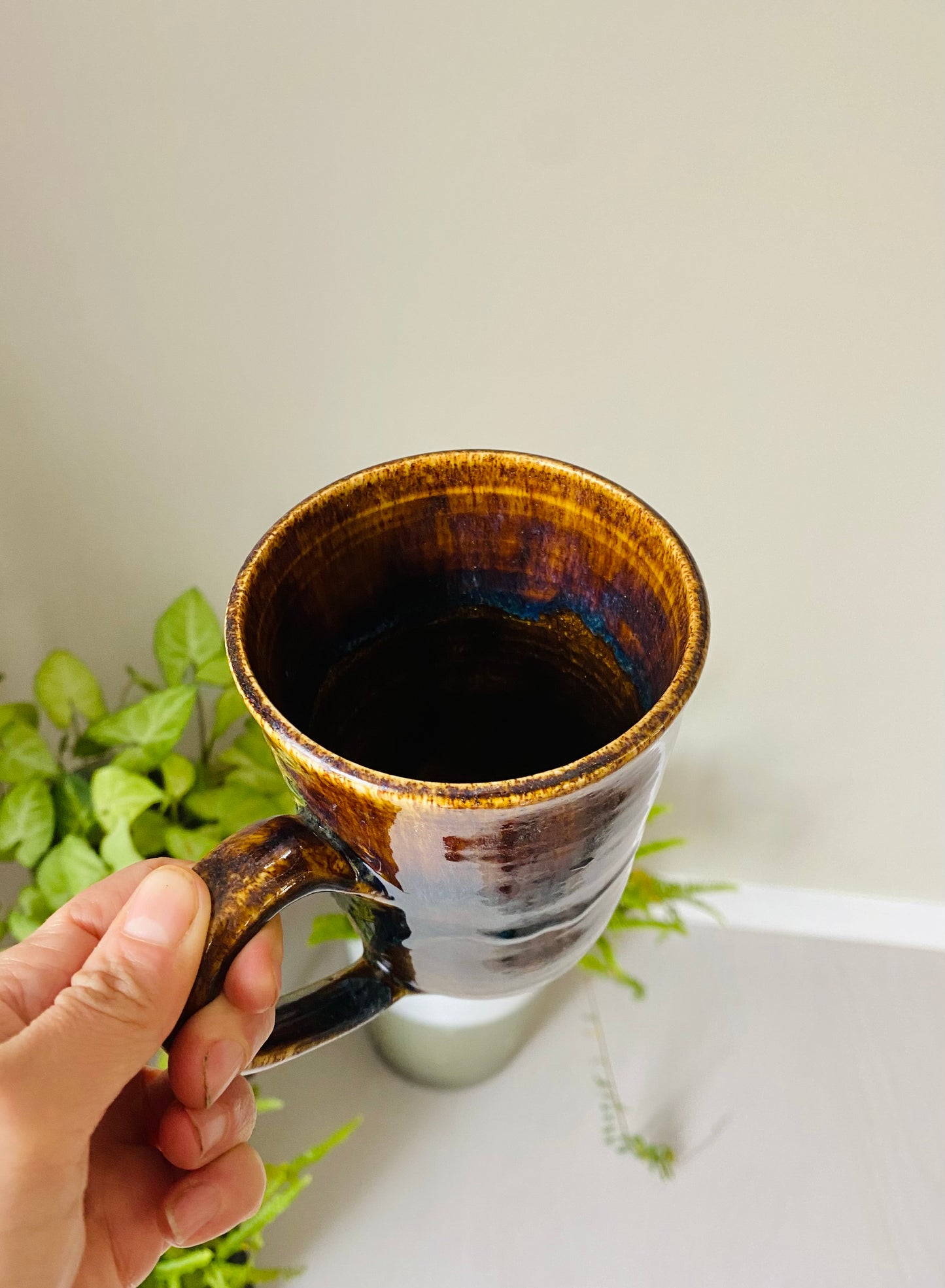 15oz Autumn Glitter & Gold Tall Mug