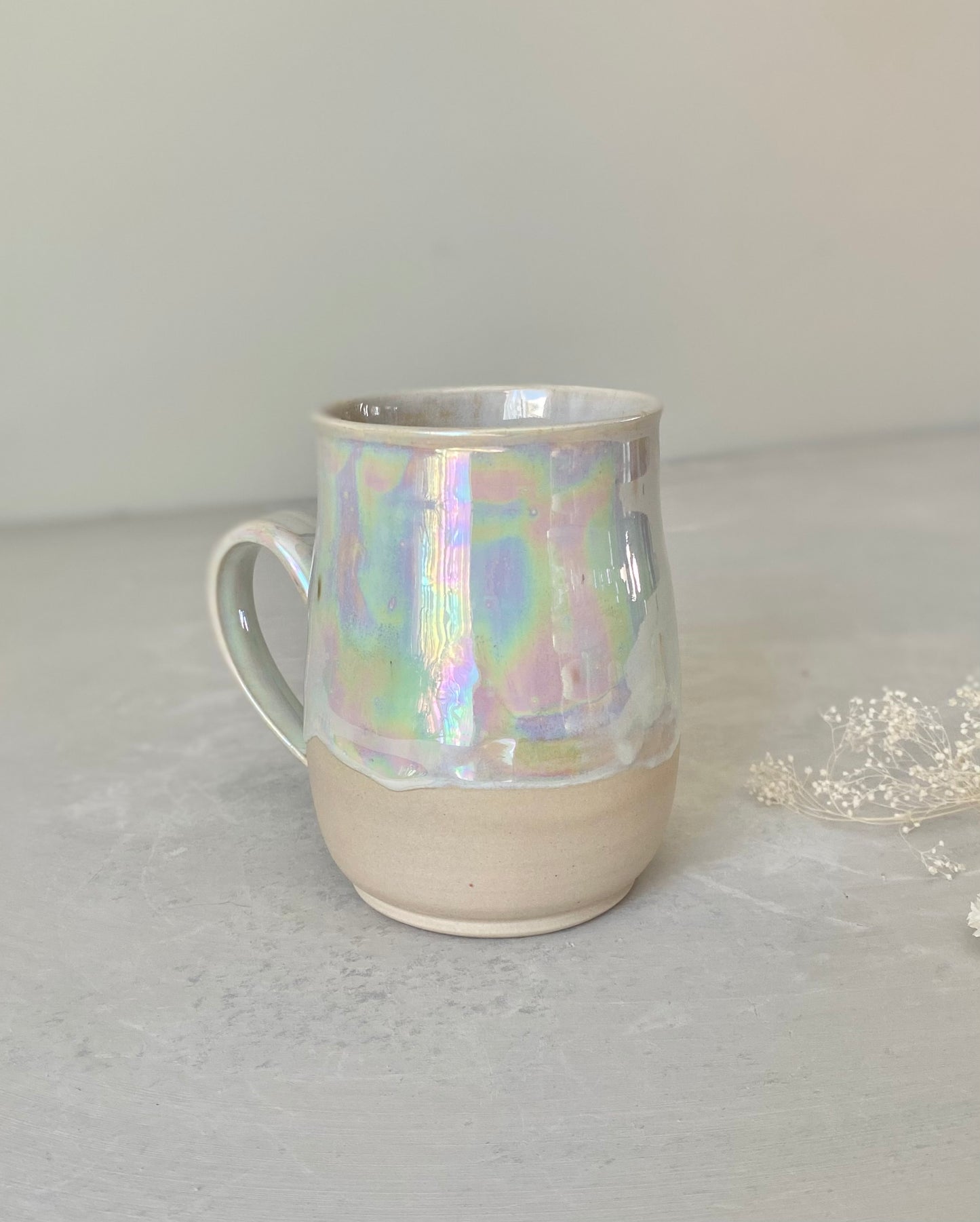 Iridescent White Pearl Mug