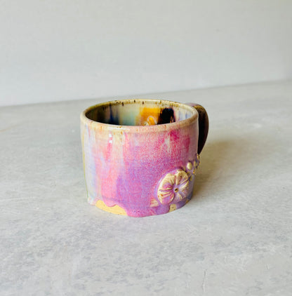 Rainbow 22k Gold 3D Flower Mug