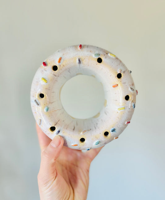 Doughnut with Sprinkles Bud Vase