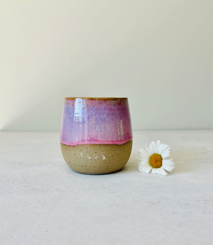 “Fuck” Tumbler in Radiant Rose (2 available) (12-13 fl oz)
