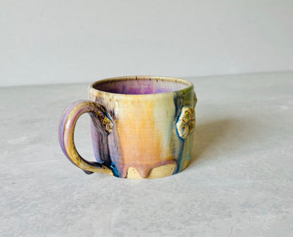 Rainbow 22k Gold 3D Flower Mug