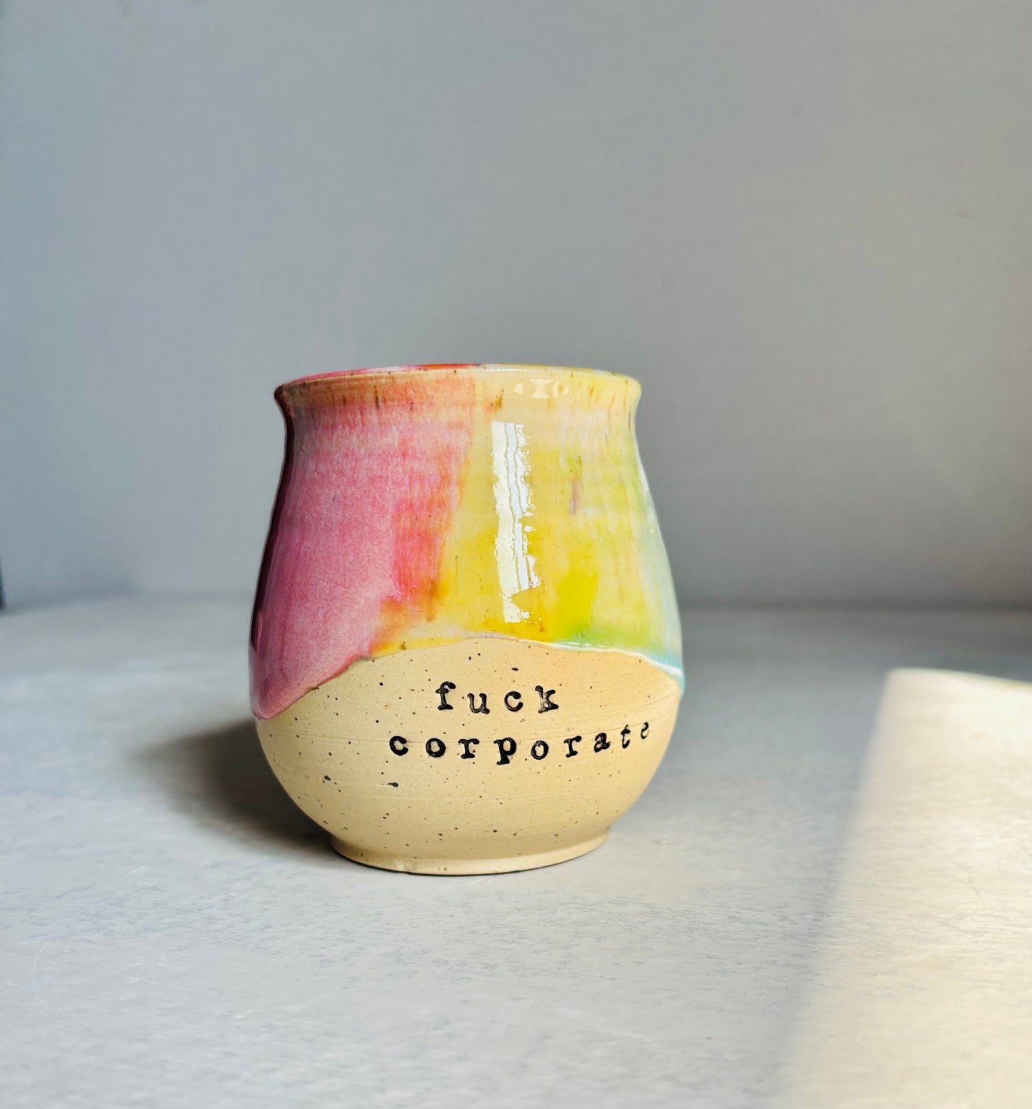 Fuck Corporate Rainbow Mug