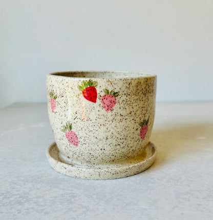 Strawberry Speckled Planter (Second)