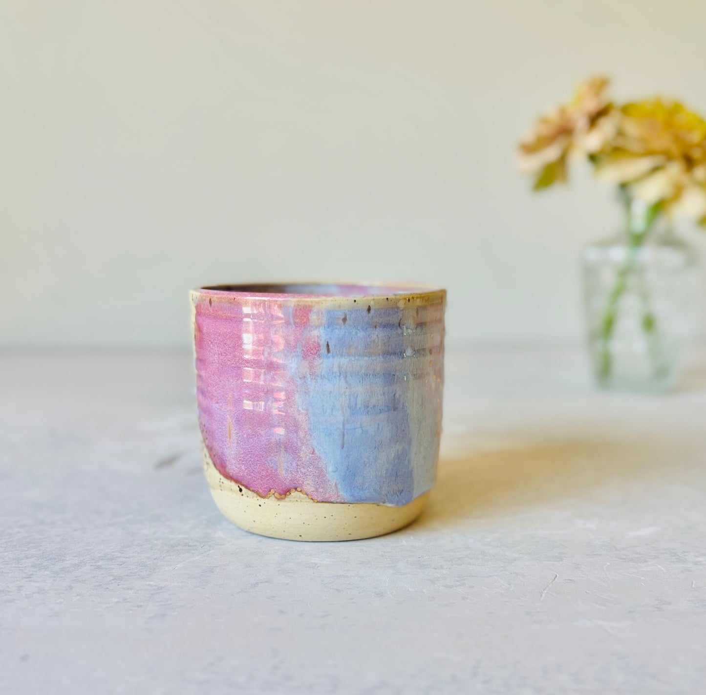 Pink & Lavender 22K Gold Detail Mug with Throw Lines
