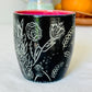 Hand Carved Farmhouse Wild Flower Mug