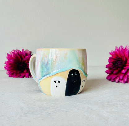 Pastel Rainbow & 22k Gold Ghost Mug