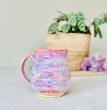Iridescent Bubble Mug in Cosmic Rose Glaze (14 fl oz)