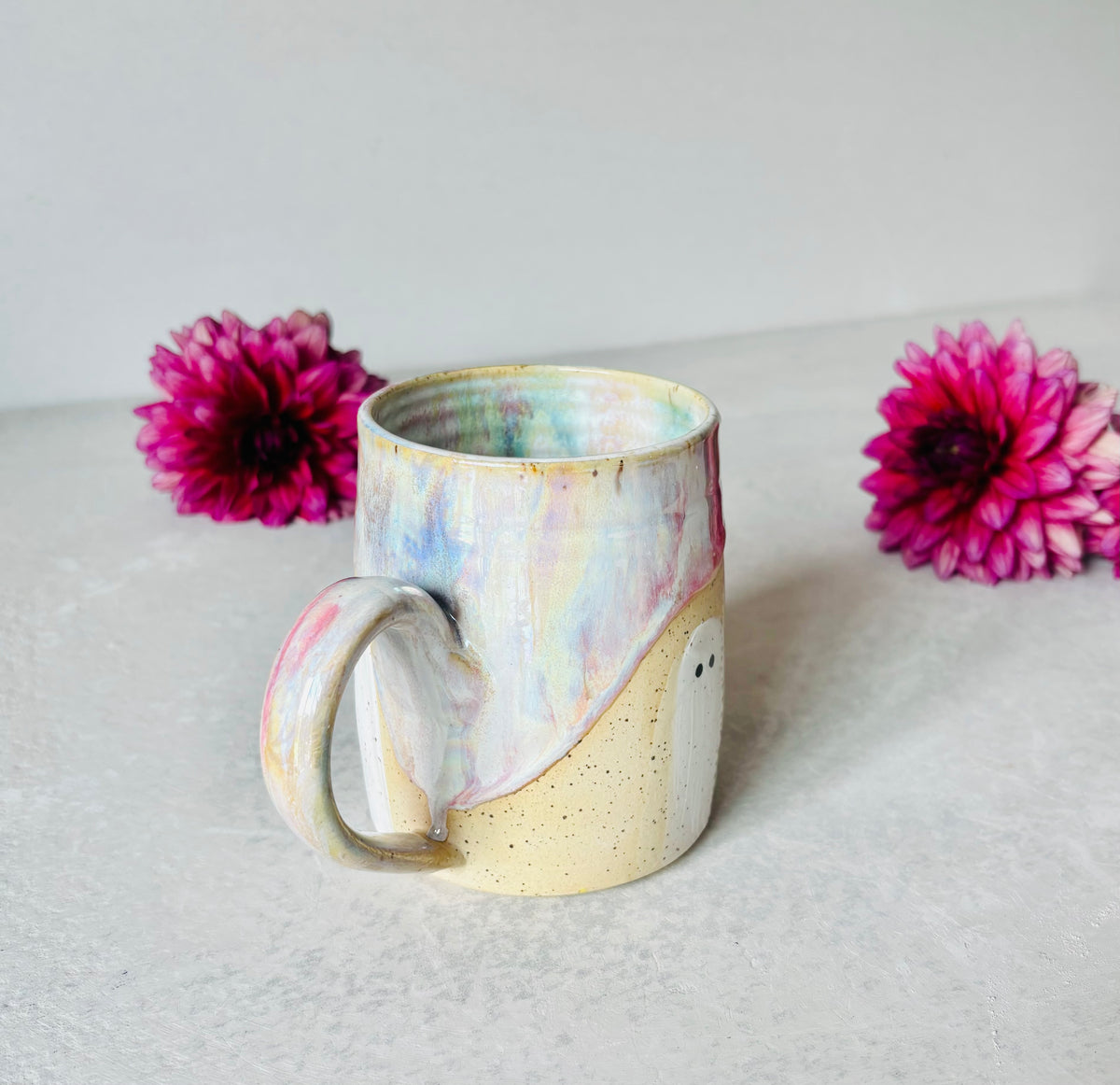 Iridescent Pastel Rainbow & 22k Gold Ghost Mug