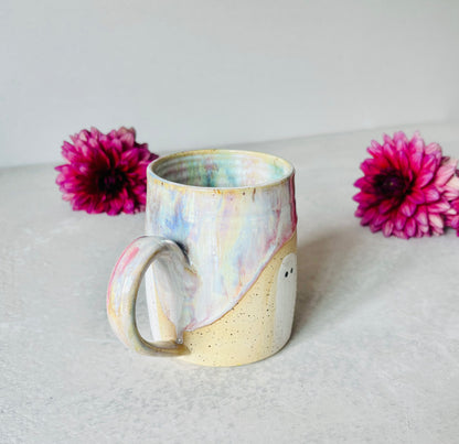 Iridescent Pastel Rainbow & 22k Gold Ghost Mug