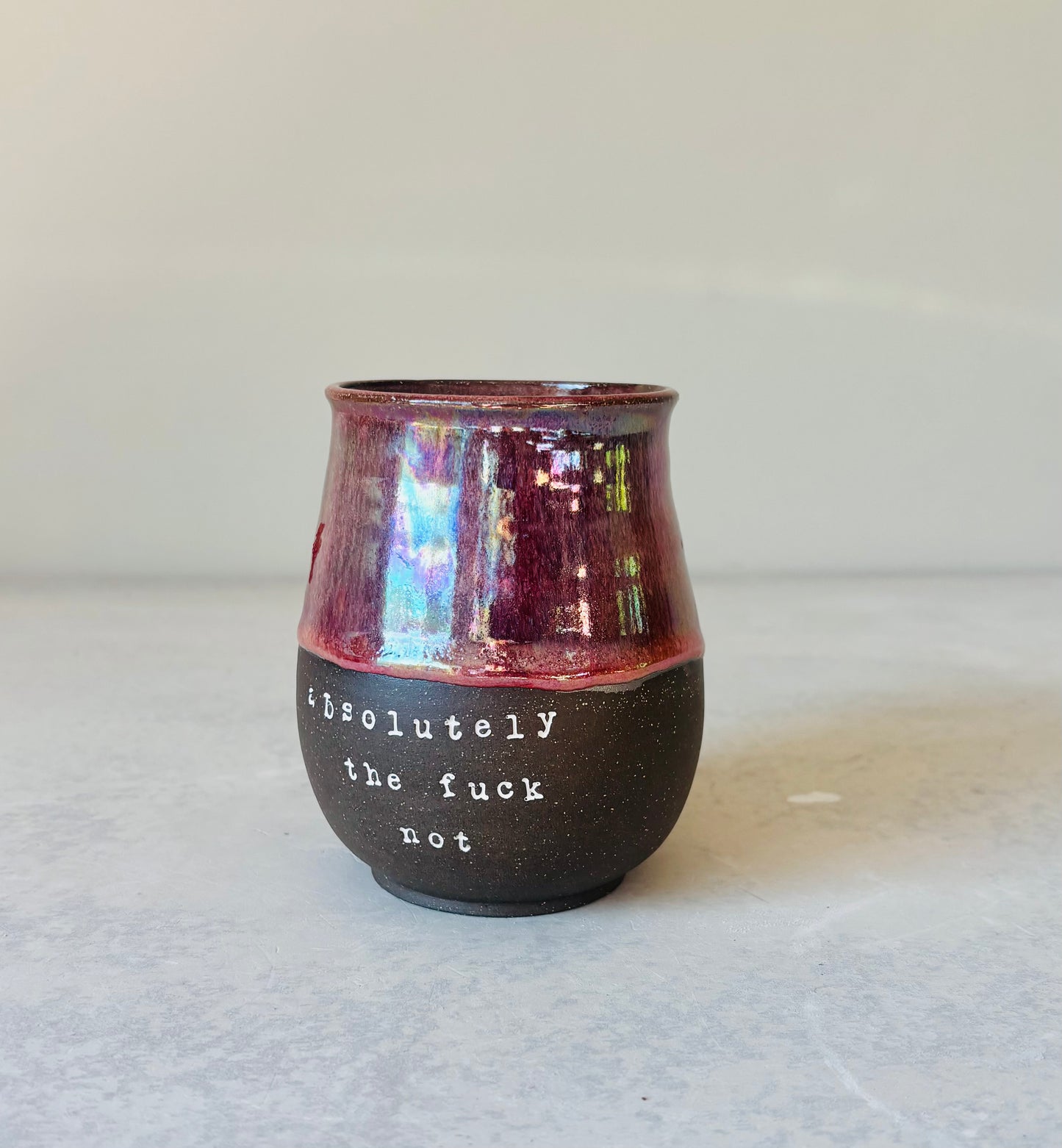 Iridescent Absolutely the Fuck Not Mug in Crimson