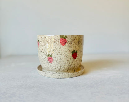 Strawberry Speckled Planter (Second)