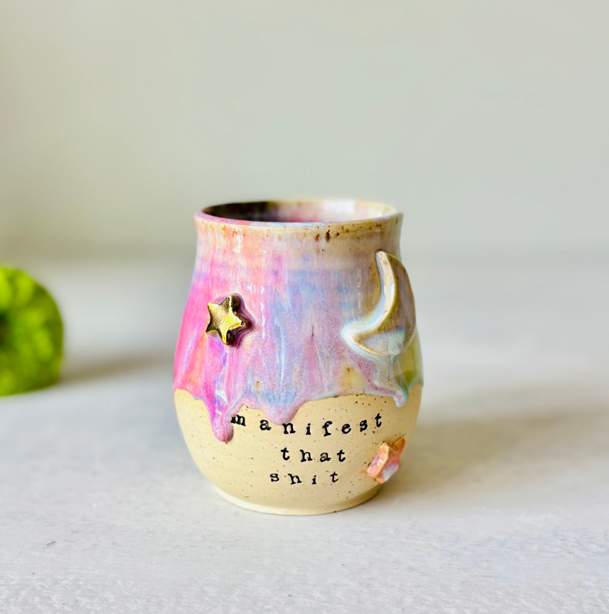 PREVIEW: Release Date is October 11th, 6pm est for Instagram subscribers, 7pm est for the public: Manifest That Shit 22k Gold & Rainbow Mug