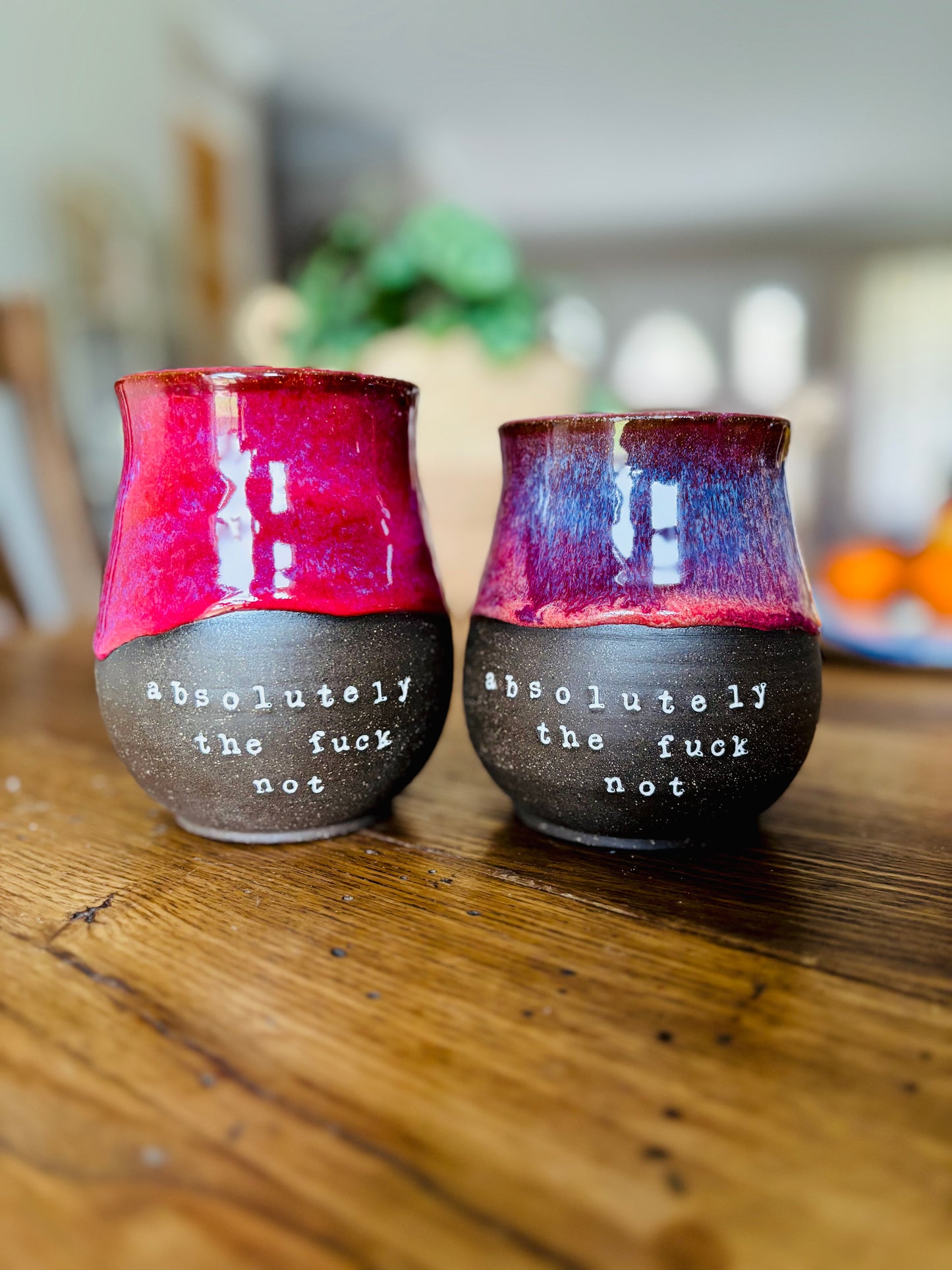 Pre-Order: Absolutely the Fuck Not Mug Hot Cherry Glaze on Black Clay (10-12 weeks)