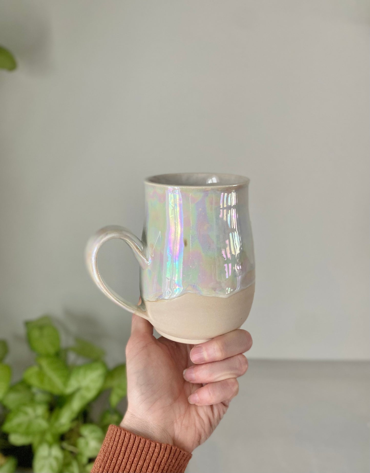 Iridescent White Pearl Mug