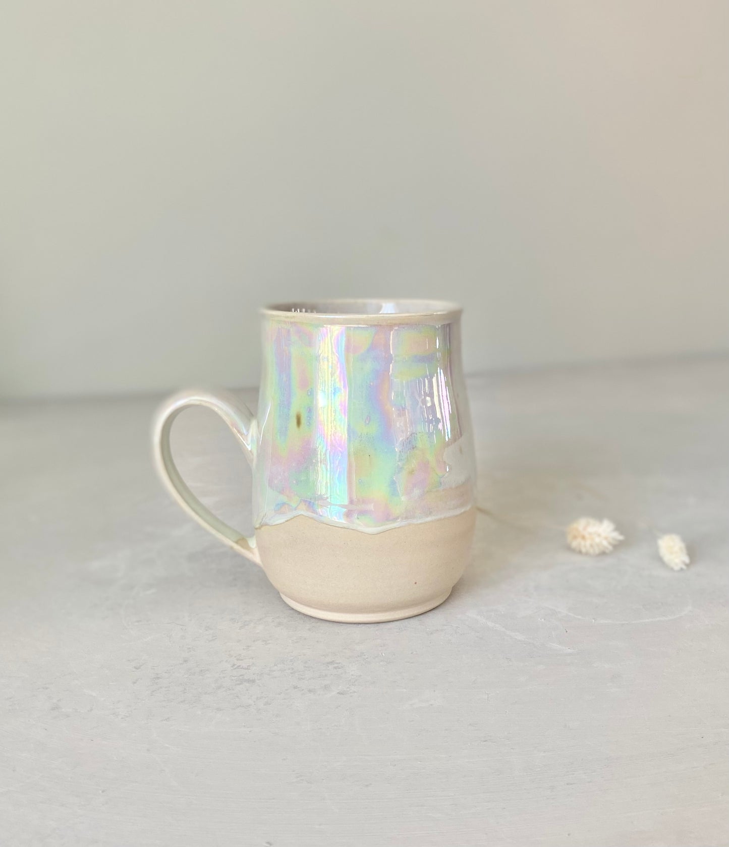 Iridescent White Pearl Mug