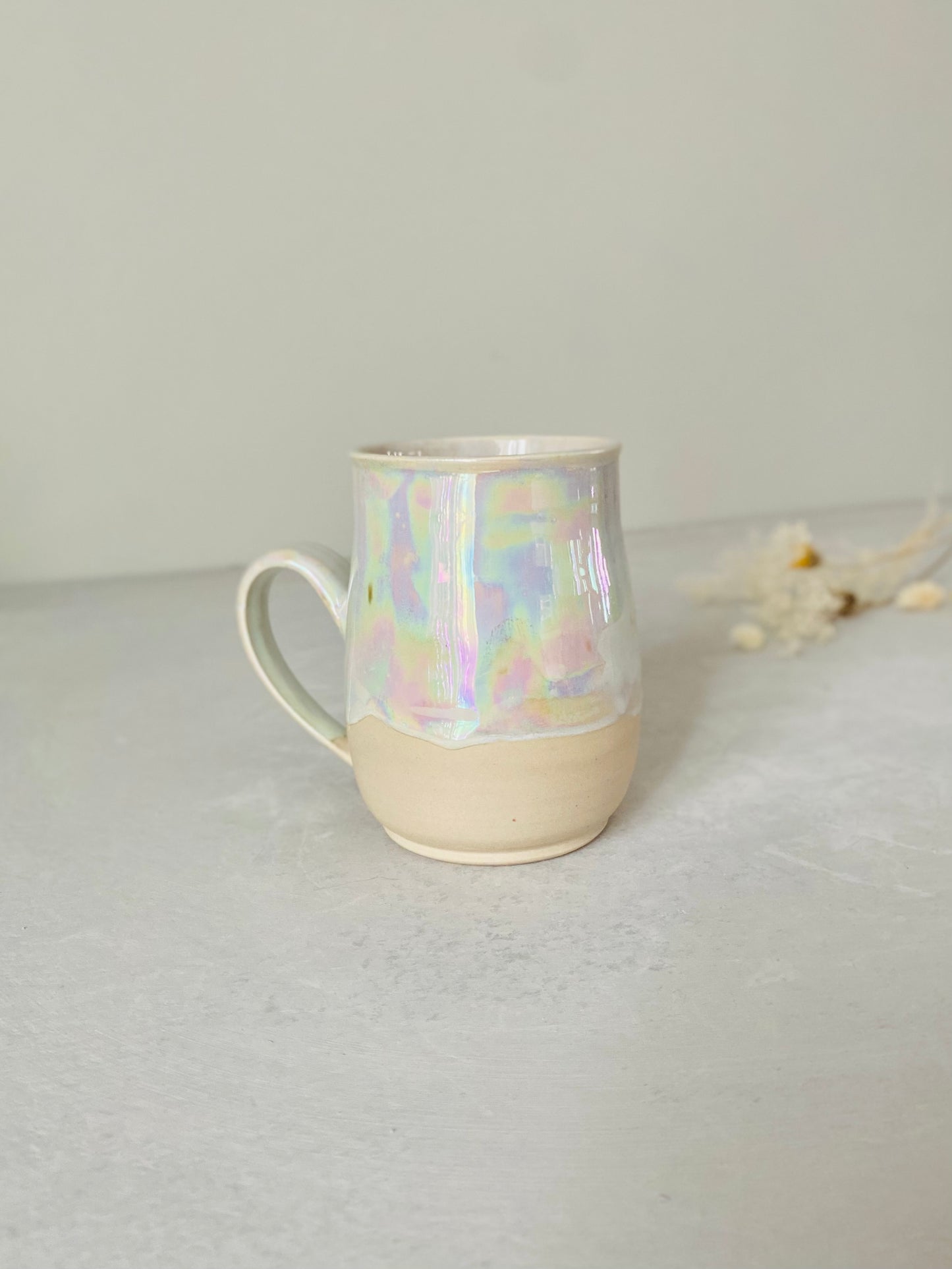 Iridescent White Pearl Mug