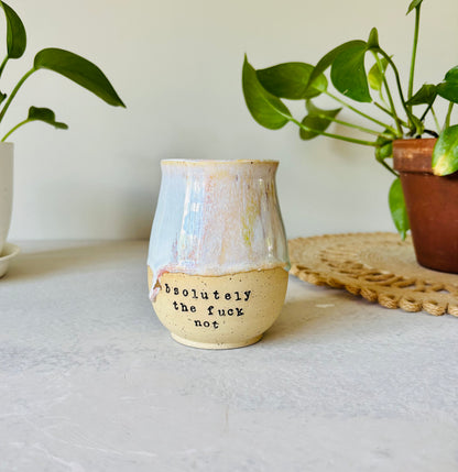 Rainbow Absolutely the Fuck Not Mug 22K Gold Letter (15 fl oz)