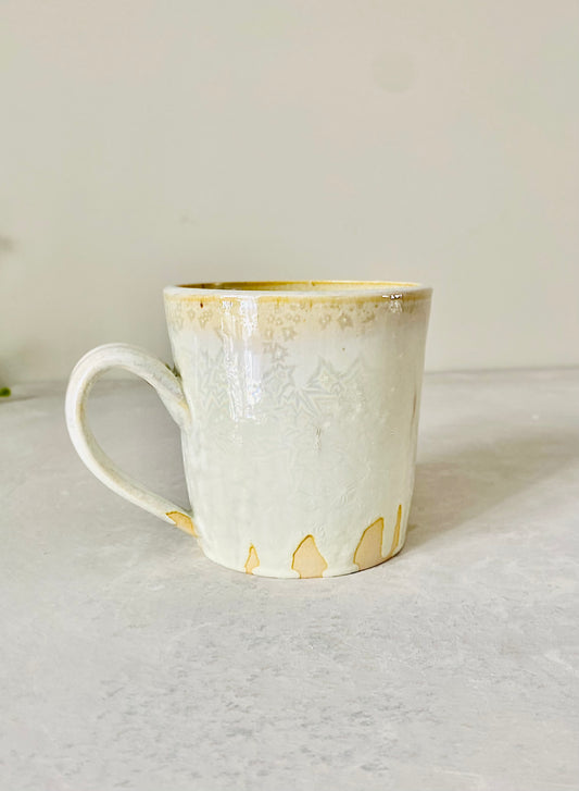 16oz Traditional Style Snow Crystal Mug in Eggnog Glaze