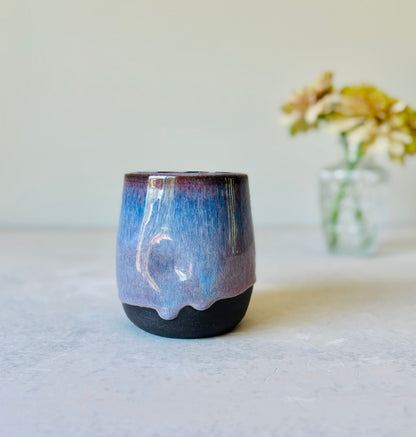 Lavender Black Clay Thumb Mug