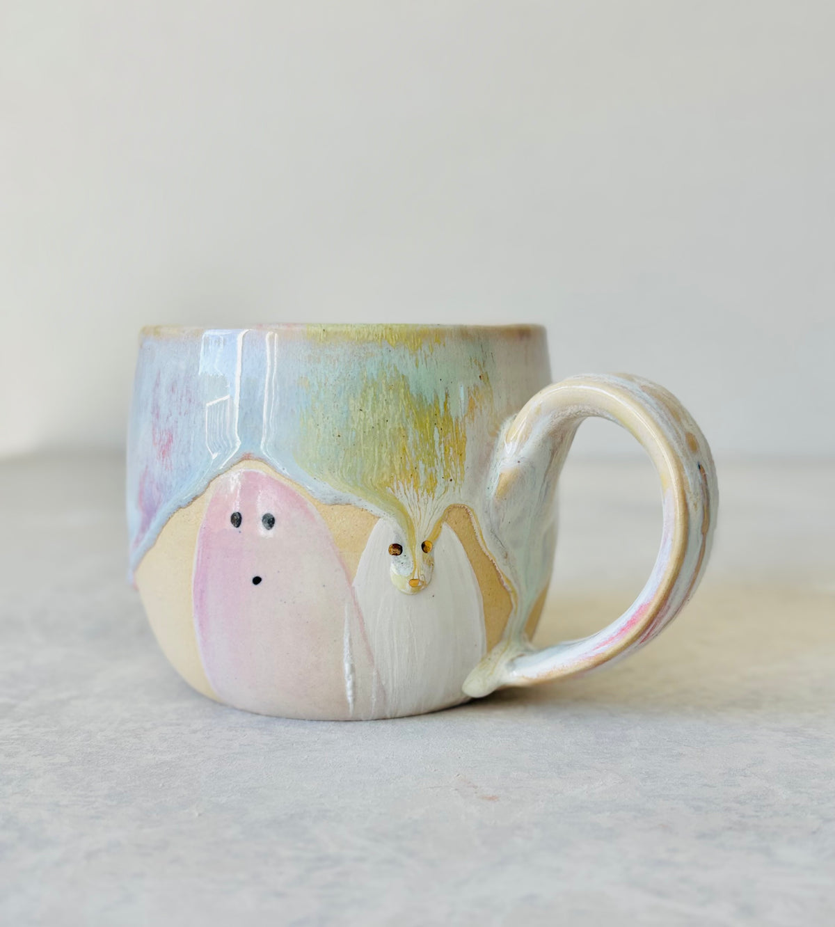 Pastel Rainbow & 22k Gold Ghost Mug