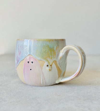 Pastel Rainbow & 22k Gold Ghost Mug