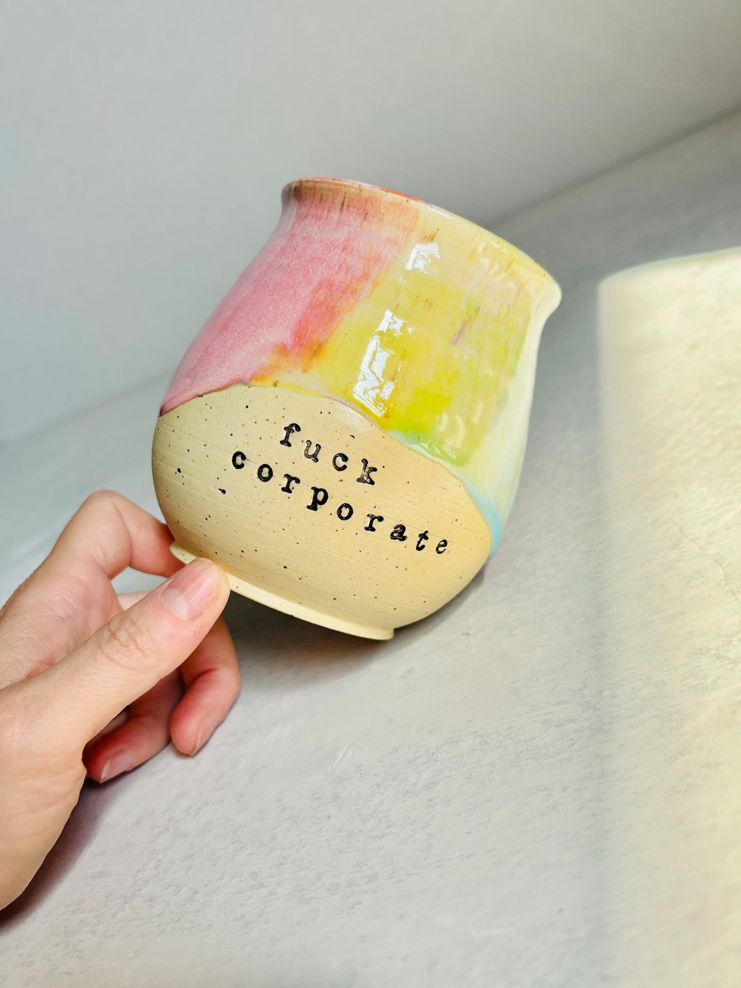 Fuck Corporate Rainbow Mug