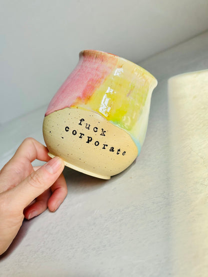 Fuck Corporate Rainbow Mug