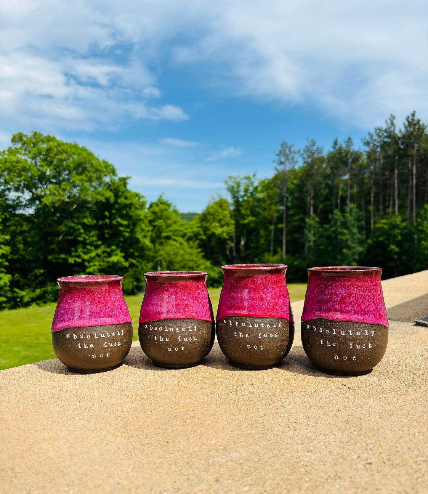 Pre-Order: Absolutely the Fuck Not Mug Hot Cherry Glaze on Black Clay (10-12 weeks)