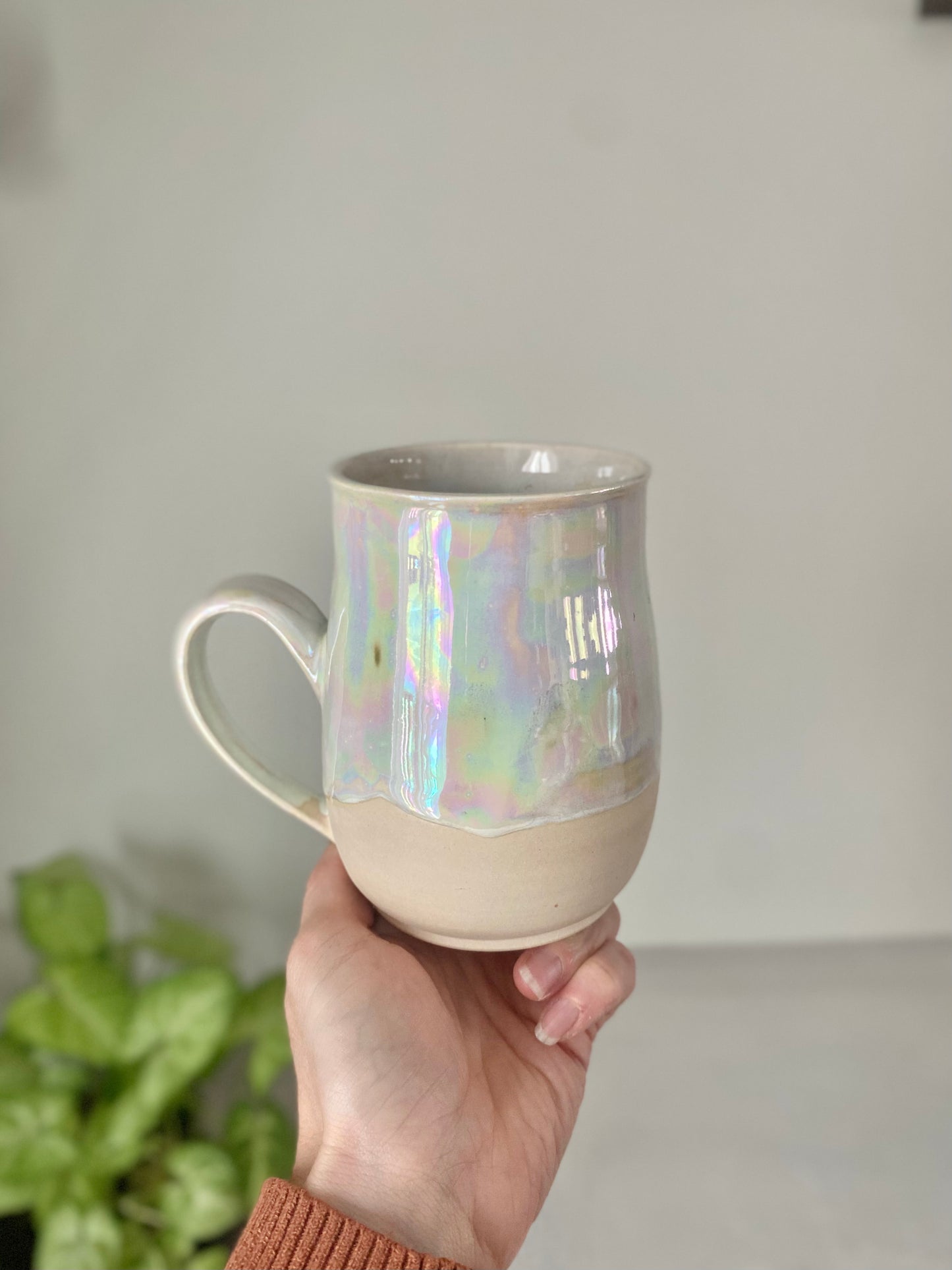 Iridescent White Pearl Mug