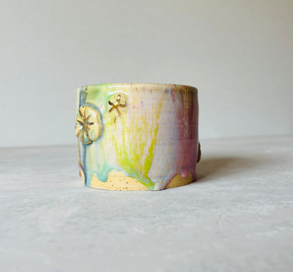 Rainbow 22k Gold 3D Flower Mug