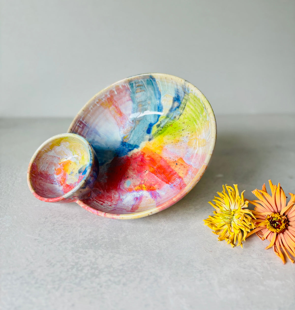 Rainbow Chip & Dip Bowl