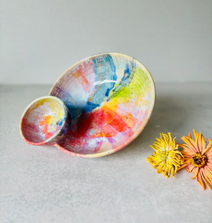 Rainbow Chip & Dip Bowl