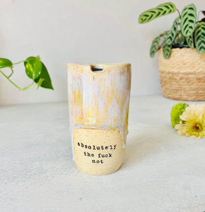 Absolutely the Fuck Not Travel Mug in Iridescent Spring Green (Second)