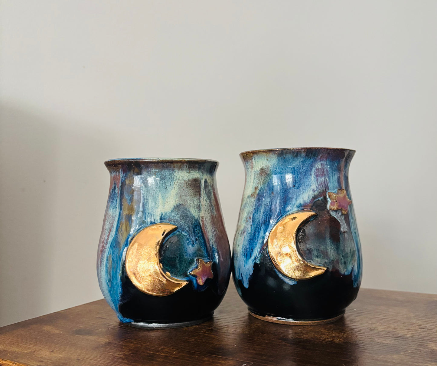 14 fl oz Outer Space 22k Golden Moon Mug #1