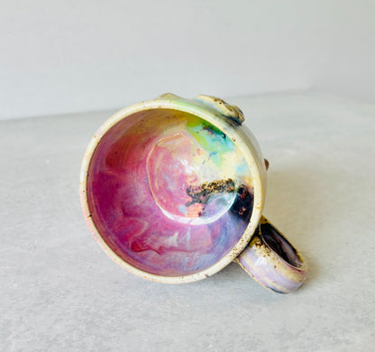 Rainbow 22k Gold 3D Flower Mug