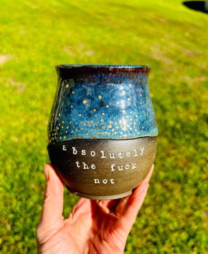 22k Gold Stars Absolutely the Fuck Not Mug in Prism Green (14 fl oz)