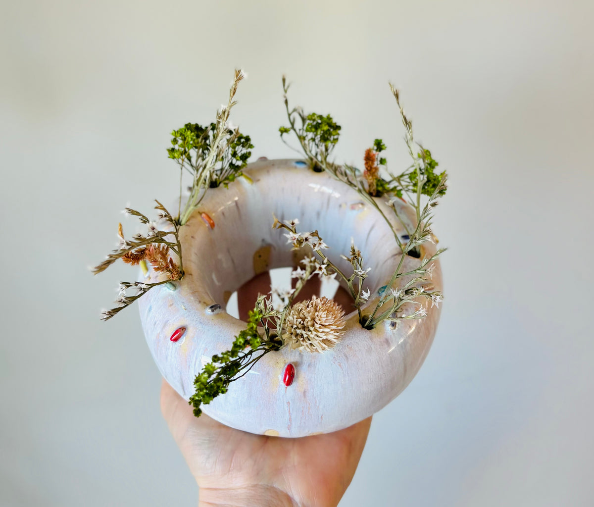 Doughnut with Sprinkles Bud Vase