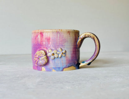 Rainbow 22k Gold 3D Flower Mug
