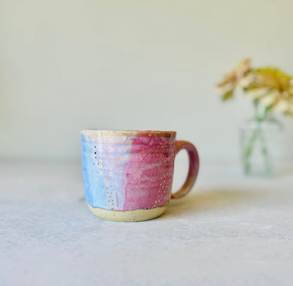Pink & Lavender 22K Gold Detail Mug with Throw Lines