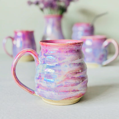 Iridescent Bubble Mug in Cosmic Rose Glaze (14 fl oz)