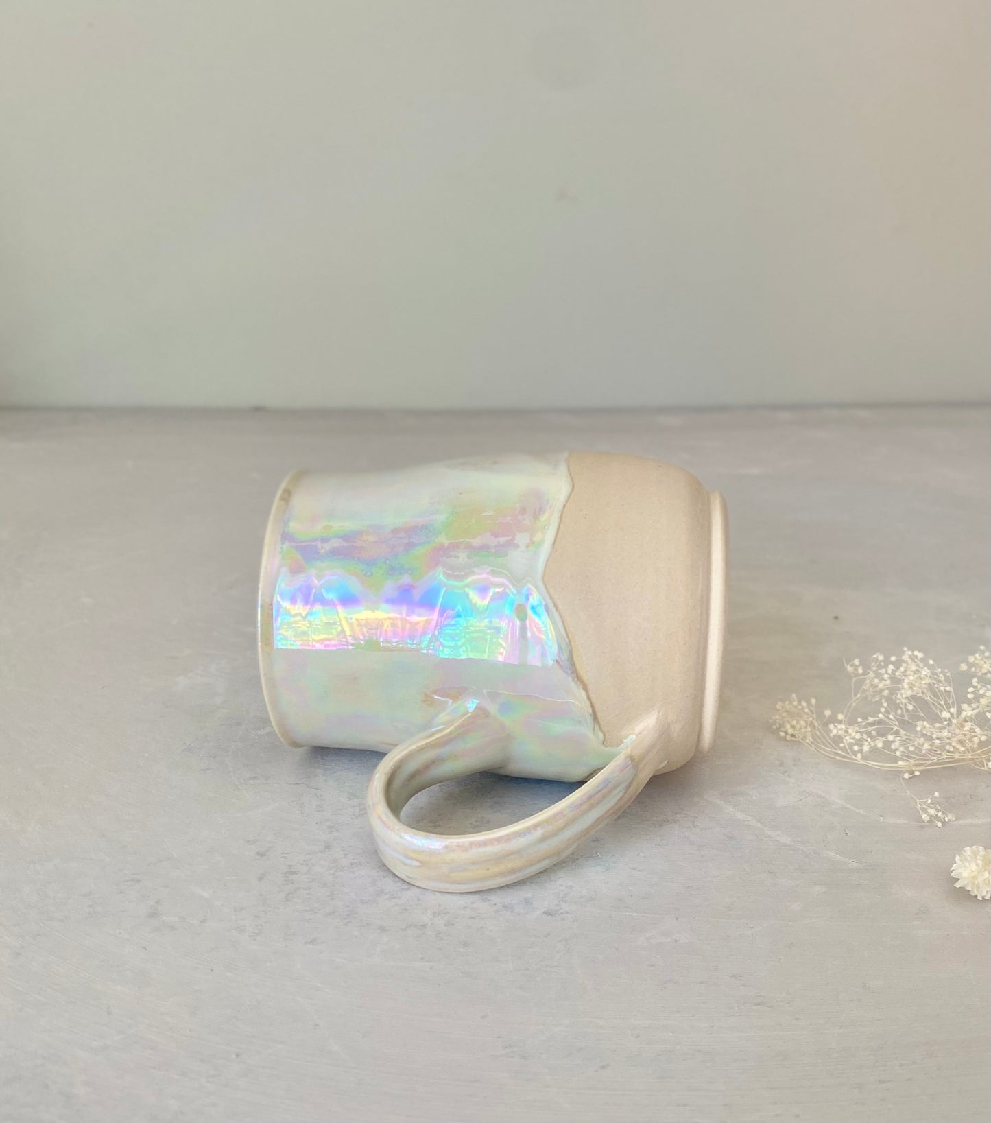 Iridescent White Pearl Mug