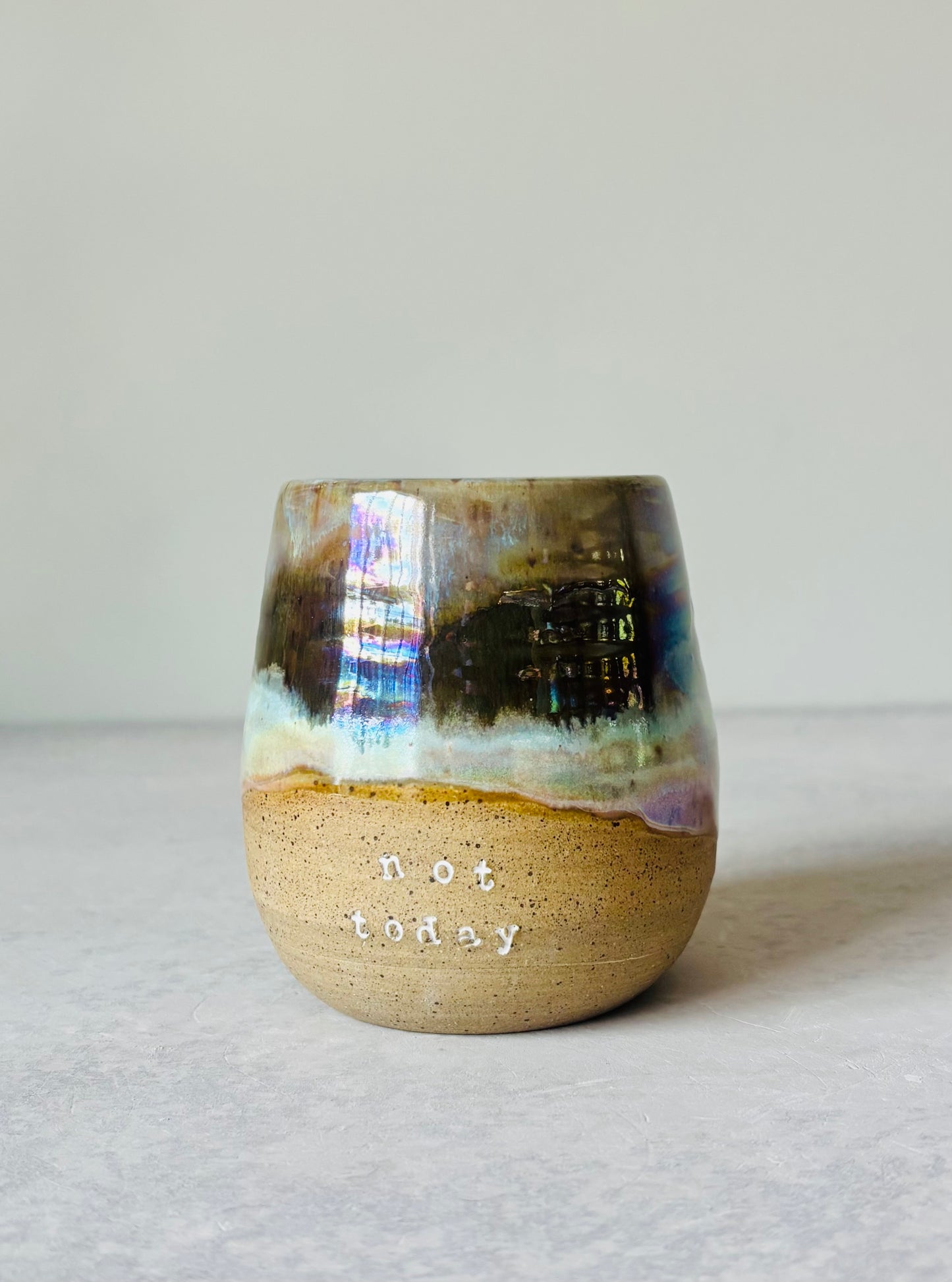 Iridescent “Not Today” Tumbler